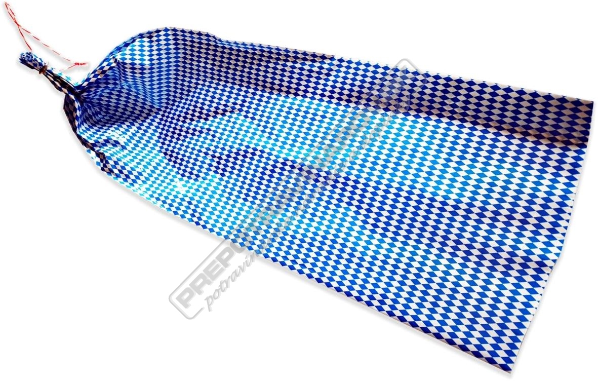 Nylónový obal na šunku modrobiely
