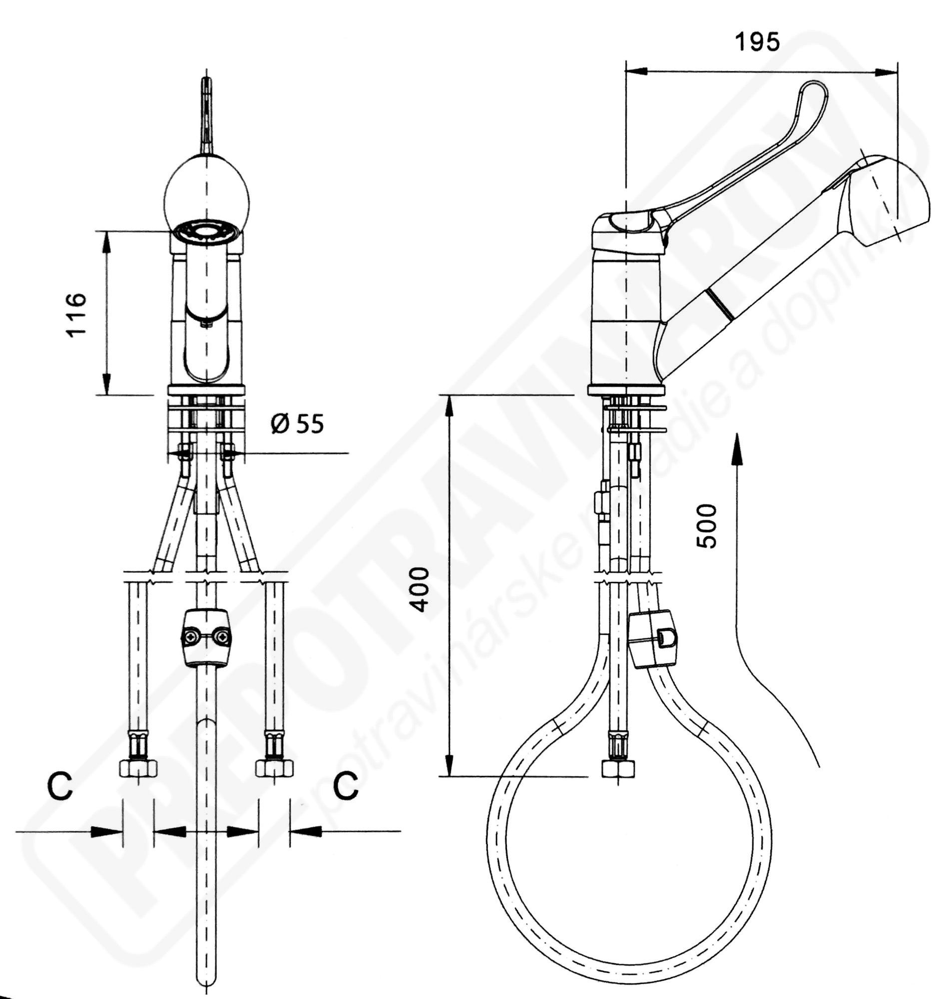 Batéria stolná lakťová páka