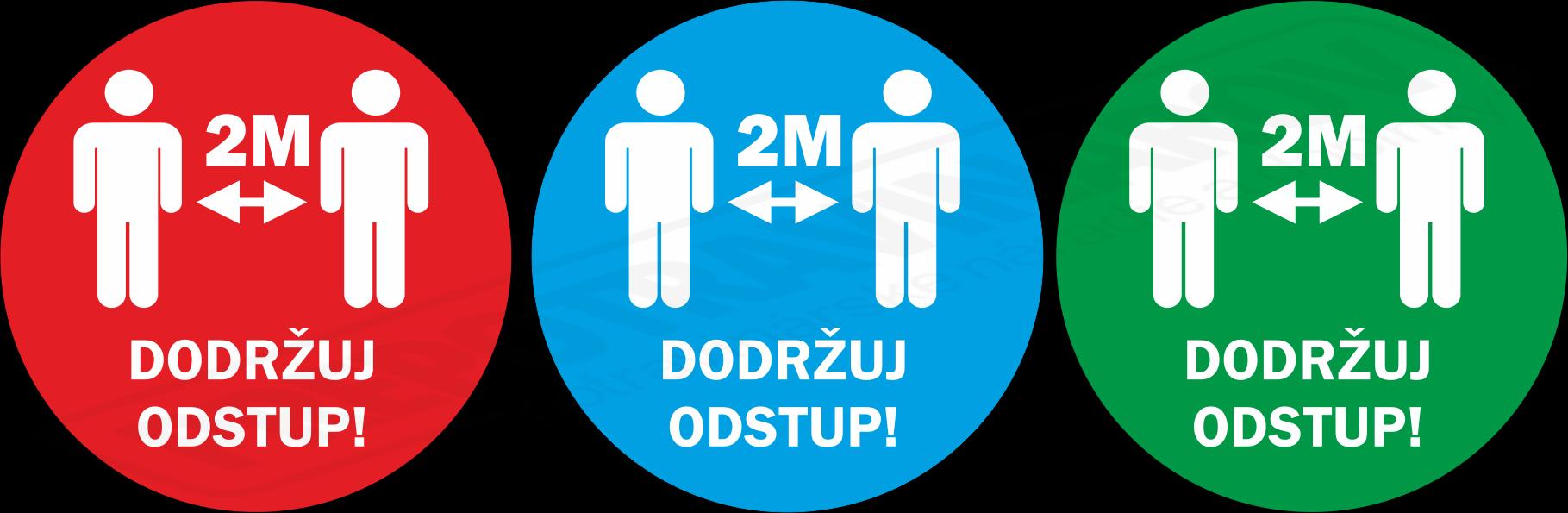 Nálepka na zem "POSTAVY-dodržuj odstup" priem.300mm