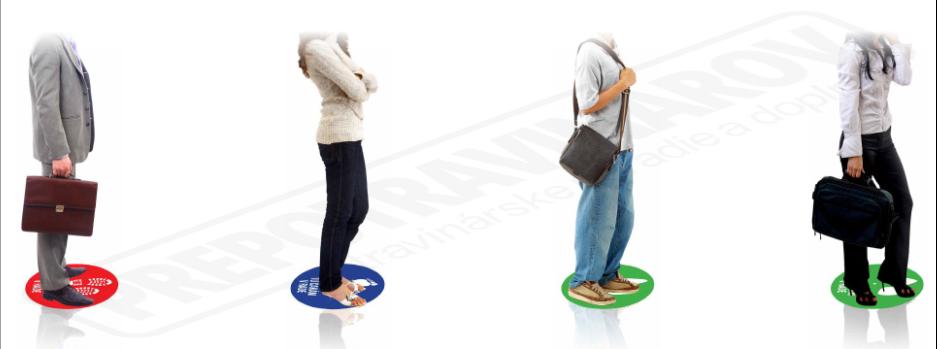 Nálepka na zem "POSTAVY-dodržuj odstup" priem.300mm