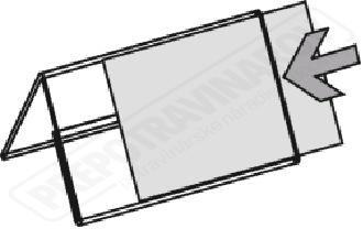 Jednostranný plexi stojan cenovka - menovka 100 x 50 "A"
