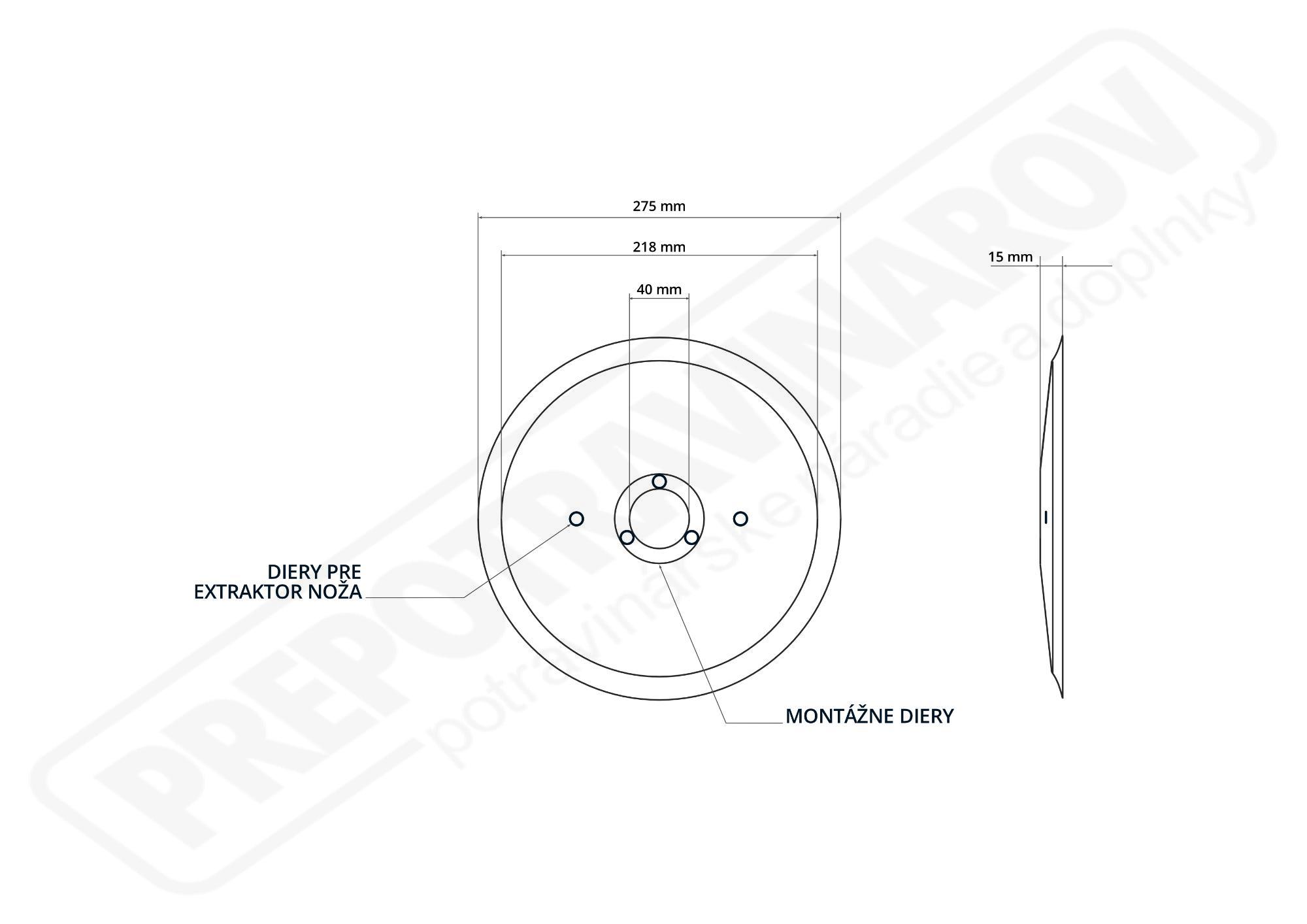 Nárezový nôž Sirman 275-40-3-H15