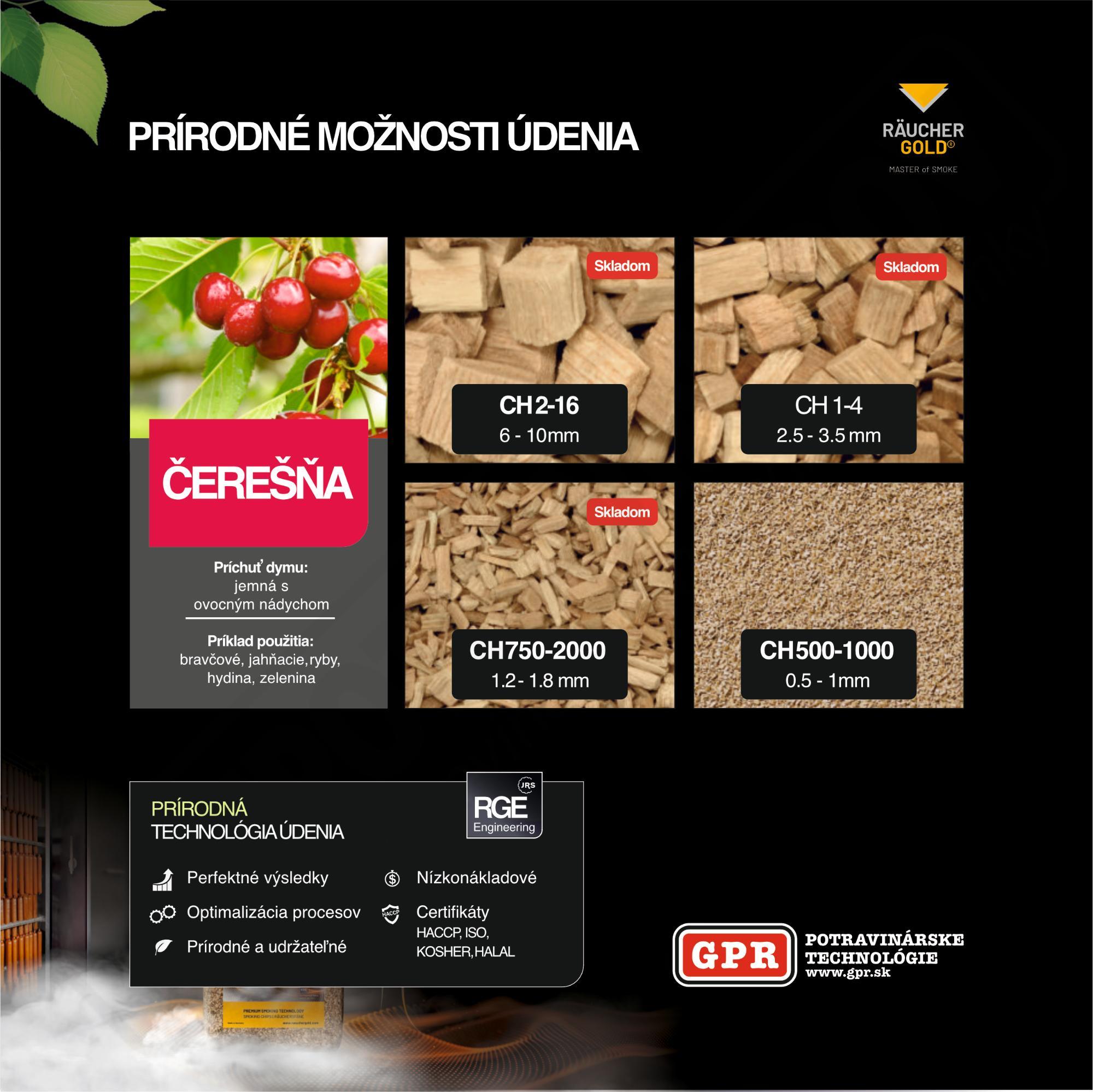 Čerešňové drevené štiepky jemné CH 750/2000 12 kg