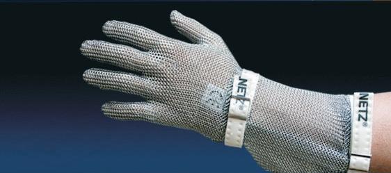 Rukavice nerezové 5 - prstové XS s ochranou predlaktia 15 cm