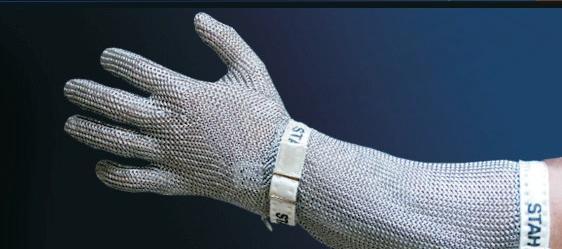 Rukavice nerezové 5 - prstové XS s ochranou predlaktia 20 cm