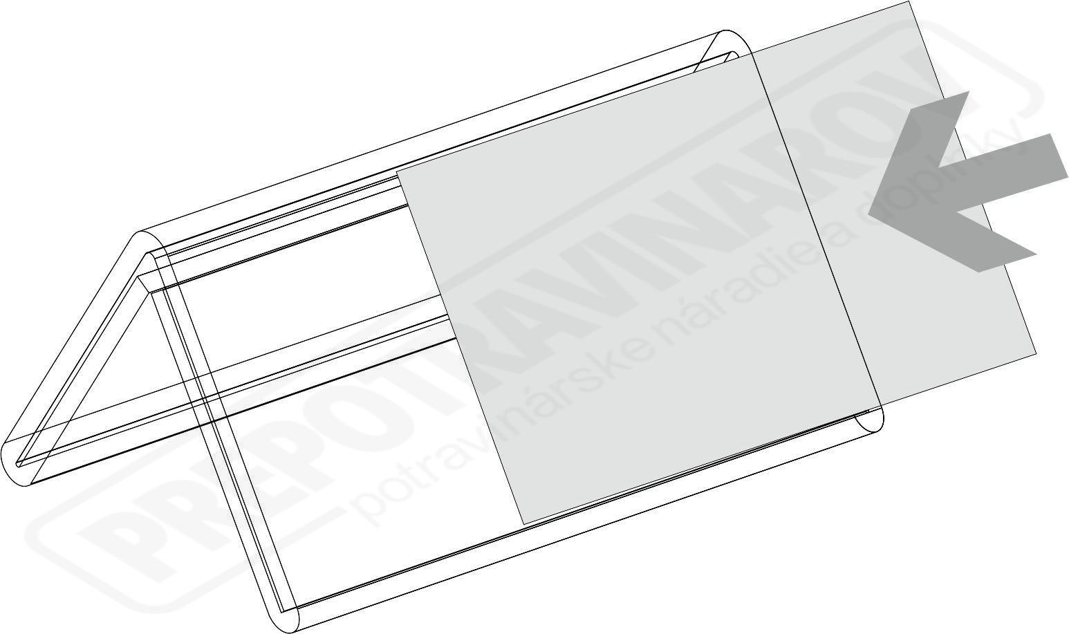 Obojstranný plexi stojan cenovka - menovka 100 x 50 "A"